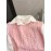 Plus Size, Plus Size Women's Elegant Pearl-Embellished Soft Pink Vest - Round Neck Sleeveless All-Season Versatile Layering Piece for Casual & Formal Outfits, Seasonal Fashion, Sophisticated Weaving
