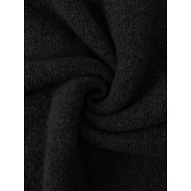 [Fall Winter Apparel] Plus Size Women's Elegant Cardigan | Chic Solid Color Open Front Button-Up Sweater with Ribbed Cuffs, Long Sleeves, and Button Details for Fall/Winter Casual or Office Wear, Versatile Layering Piece