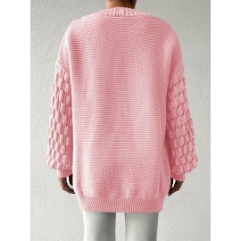 [Fresh Cardigan] Plus Size Women's Loose Cardigan | Sweet and Fresh Style, Floral Decoration, Versatile Fashion Piece for Spring, Autumn, and Winter