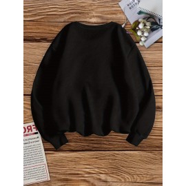 Branch Two Elegant Cockatiels Women's Casual Sweatshirt - Black Geometric Bird & Branch Design, 100% Polyester, Machine Washable, Regular Fit Round Neck for Autumn/Winter, Everyday Comfort, Natureinspired Design, Easy Care Clothing