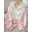 Plus Size - Women'S Korean Style Pink Patchwork Hooded Sweater - Casual Long Sleeve Cardigan with Button Front, Loose Fit for Fall/Winter, Lightweight & Cozy, Buttoned Cardigan